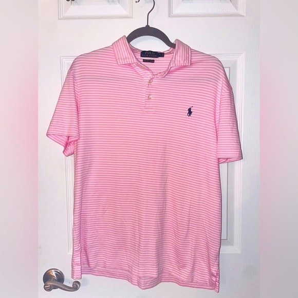 Ralph Lauren Other - Polo Ralph Lauren Mens Pink White Stripe Polo Shirt, Large